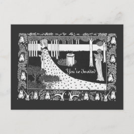 Cartão Postal De Convite Chá de panela de Casamento Beardsley