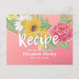 Cartão Postal De Convite Chá de panela de recebimento de de de Rosa Brilhan