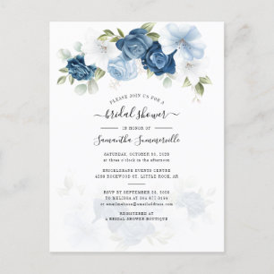 Cartão Postal De Convite Chá de panela Elegante Floral de Aquarela