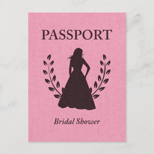 Cartão Postal De Convite Chá de panela Passport (Frente)