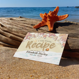 Cartão Postal De Convite Chá de panela Receita de Summer Sandy Beach Starfi