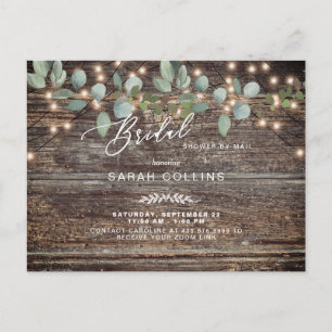 Cartão Postal De Convite Chá de panela Russo Eucalyptus & Lights por Mail