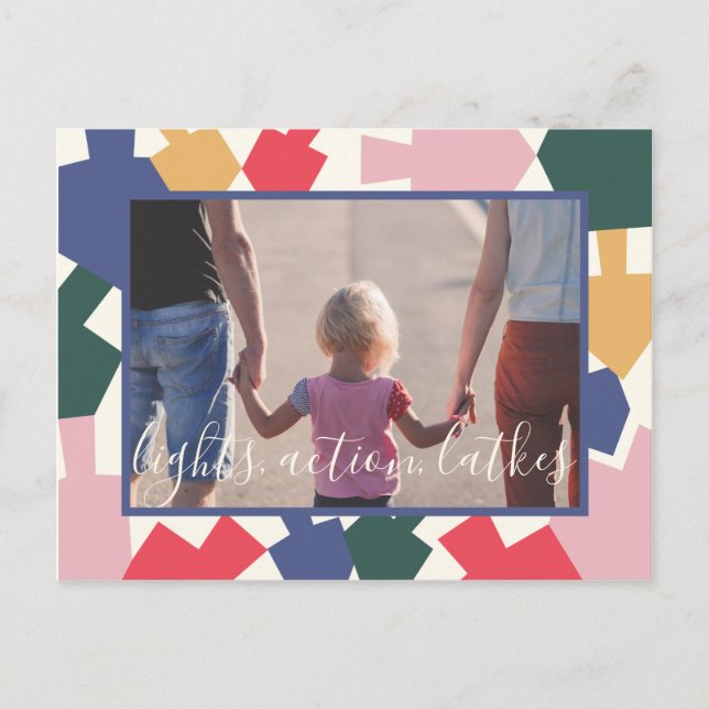 Cartão Postal De Convite Chanukah Hanukkah Dançando Sonhos (Frente)