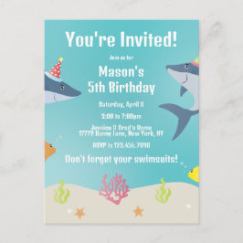 Cartão Postal De Convite Chapéus do excelente White Sharon Party