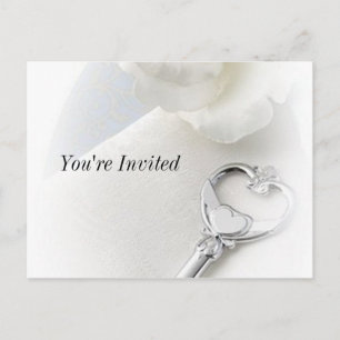 Cartão Postal De Convite chave do meu coração
