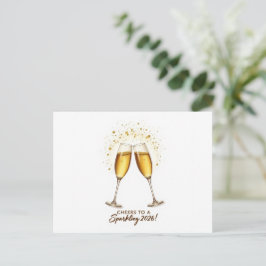 Cartão Postal De Convite Cheers to Sparkling 2026 Invitation