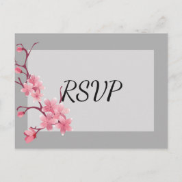 Cartão Postal De Convite Cherry Blossom RSVP