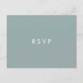 Cartão Postal De Convite Chic Dusty Blue Wedding RSVP CHOICE