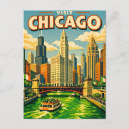 Cartão Postal De Convite Chicago River Saint Patricks day postcard