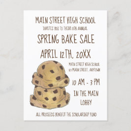 Cartão Postal De Convite Chocolate Chip Cookie Dough Assar Cookie