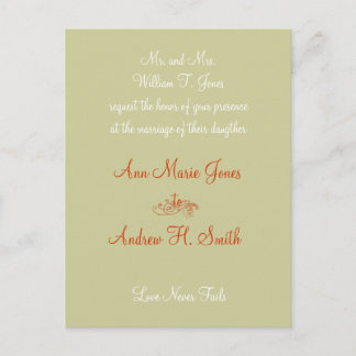 Cartão Postal De Convite Christian Wedation Invitation Orange White Taupe