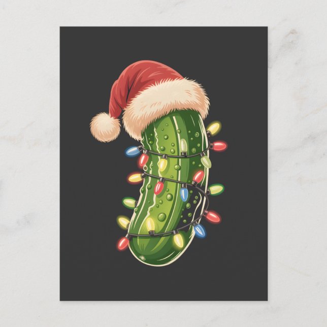 Cartão Postal De Convite Christmas Pickle Pickle In Xmas Light Pickle  (Frente)