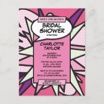 Chuva de Noiva Quadrinho Moderno Rosa