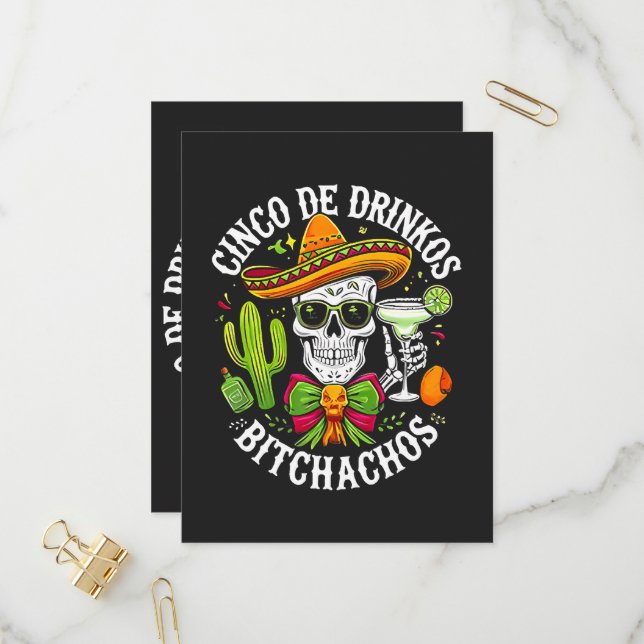 Cartão Postal De Convite Cinco De Drinko Bitchachos (Frente/Verso In Situ)