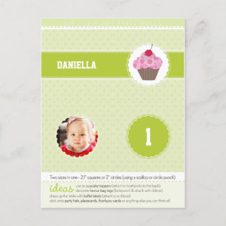 Cartão Postal De Convite CÍRCULOS DE PARTES: cupcake 2