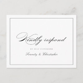 Cartão Postal De Convite Classic Elegance Script Simple wedding RSVP