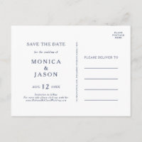 Clássico Minimalista Azul Marinho Prata Salvar Dat