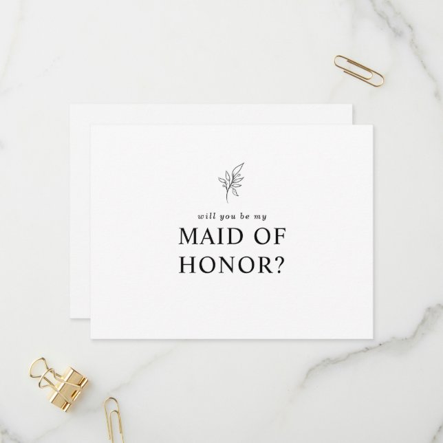 Cartão Postal De Convite Clássico será minha madrinha de casamento (Frente/Verso In Situ)
