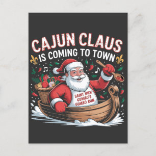 Cartão Postal De Convite Cláusula Cajun Está Chegando ao Natal Krampus 