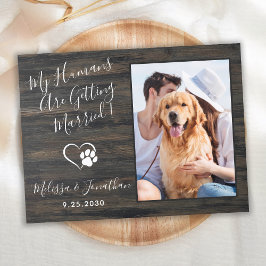 Cartão Postal De Convite Código QR de Foto de Casamento de Pet Rústico Tudo