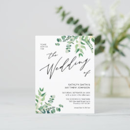 Cartão Postal De Convite Código QR Tudo Em Um Casamento Eucalyptus Greenery