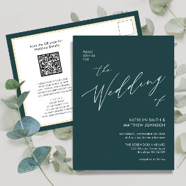 Cartão Postal De Convite Código QR Verde Tudo em Um Casamento de Script Mod
