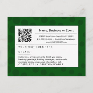 Cartão Postal De Convite código refinado de QR: reticulação verde