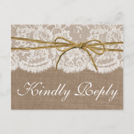 Cartão Postal De Convite Coleção de Casamentos do Arco Rustic Twine - RSVP