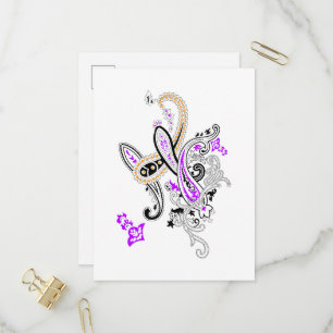 Cartão Postal De Convite Coleção Luxuosa de Paisley Botânico