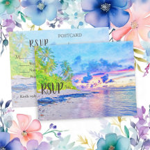 Colorida Palm Beach Sunset Watercolor RSVP