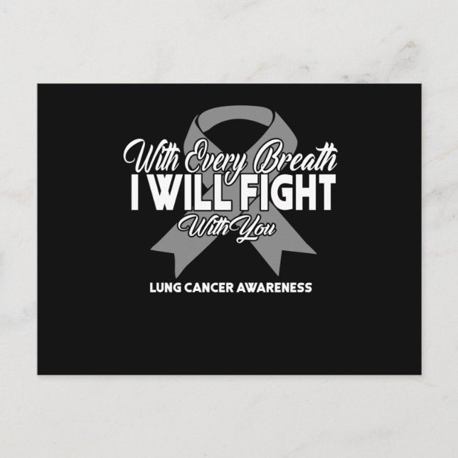 Cartão Postal De Convite Com Cada Respiração Eu Lutarei Com Você Pulmão (Frente)