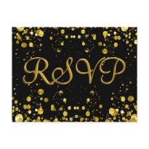 Confetti Dourado de placa RSVP