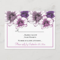 Confirmação de Casamento Floral Orquídeas Roxas Fl