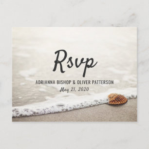 Cartão Postal De Convite Confirmação de Casamento Ondas de Praia