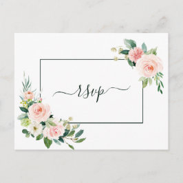 Cartão Postal De Convite Confirmação de Presença para Casamento Blush Pink 