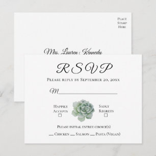 Cartão Postal De Convite Confirmação de Presença para Casamento Floral Rúst