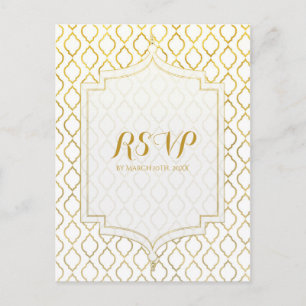 Cartão Postal De Convite Confirmação de presença para casamento glamoroso á