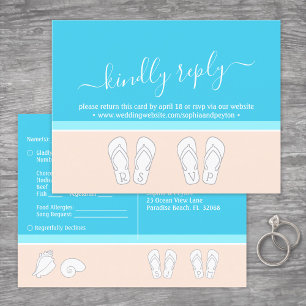 Cartão Postal De Convite Confirmação de Presença para Casamento na Praia Mo