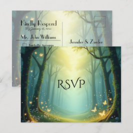Cartão Postal De Convite Confirmação de Presença para Casamento no Bosque E
