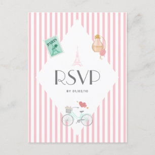 Cartão Postal De Convite Confirmação de Presença para Casamento Temático de