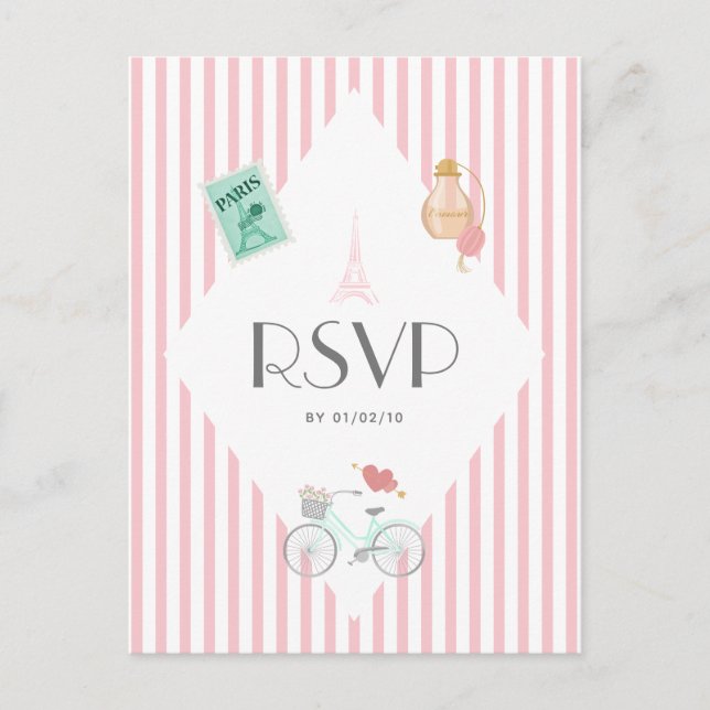 Cartão Postal De Convite Confirmação de Presença para Casamento Temático de (Frente)