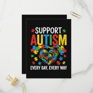 Cartão Postal De Convite Conscientização do autismo