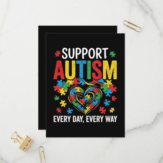 Cartão Postal De Convite Conscientização do autismo (Frente/Verso In Situ)