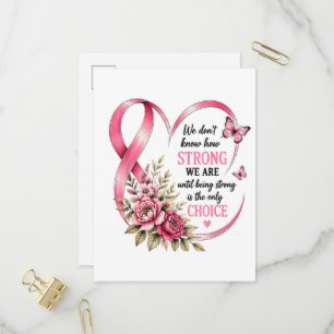 Cartão Postal De Convite Conscientização sobre o Câncer de Mama Strong Choi