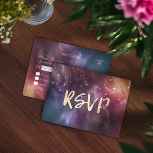 Cartão Postal De Convite Constelações da nebulosa da galáxia da resposta