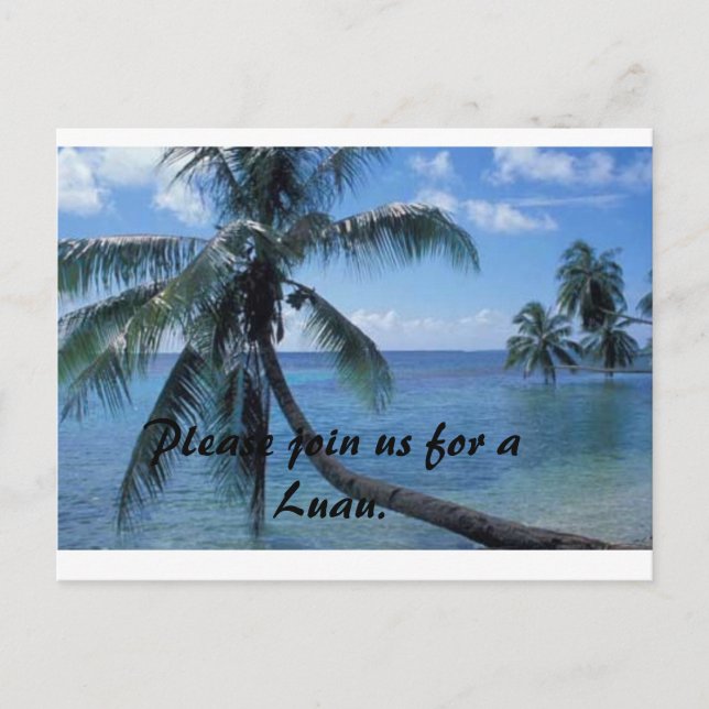 Cartão Postal De Convite Convidado Luau (Frente)
