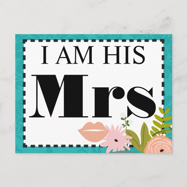 Cartão Postal De Convite Convidar Casamento tema damasco Moderno (Frente)