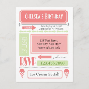 Cartão Postal De Convite Convidar para neve