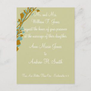 Cartão Postal De Convite Convocação Cristã Carmel e Azul