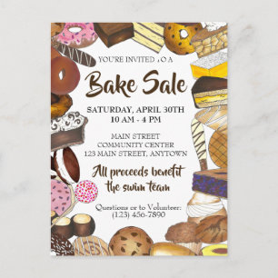 Cartão Postal De Convite Cookie Swap Assar Venda Bens cozidos